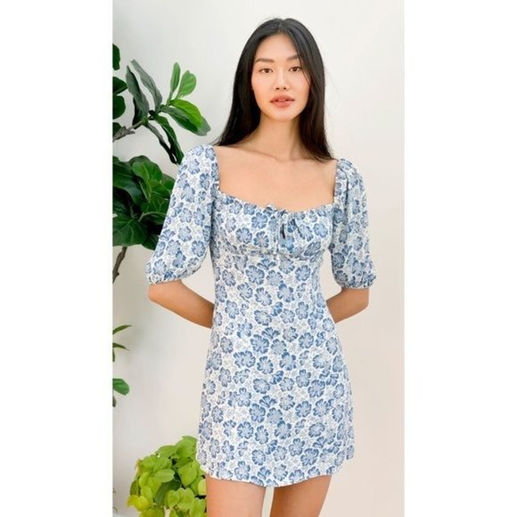 NEW Reformation Sette Dress Waltz Puffy Sleeves - Picture 8 of 8